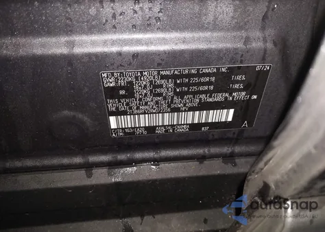 2024 Toyota Rav4 Hybrid Xle Premium из США, поврежденный, VIN 2T3B6RFV2RW072356